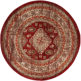 Interieur05 Vloerkleed Vintage Aila Rood|oranje Rond 160cm