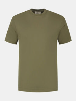 Interlock supima t-shirt army - maat S Groen