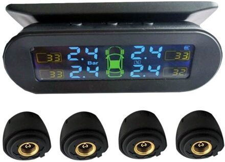 Interne En Externe Universele Bandenspanningscontrolesysteem Band Detectie Monitor Wireless Solar Bandenspanningsmeter Meter