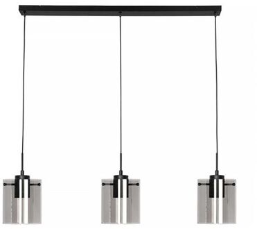 Interno Hanglamp Zwart & Smoke Glas 3 Lichts