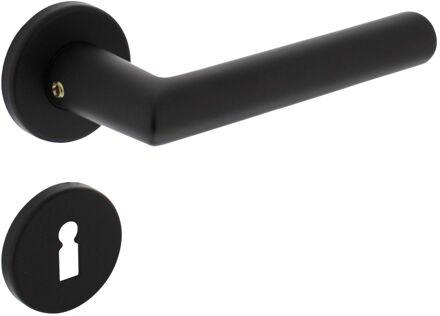 Intersteel Deurkruk Op Rozet Broome - Aluminium - Zwart Mat - Sleutelgat - Diam. 50 Mm