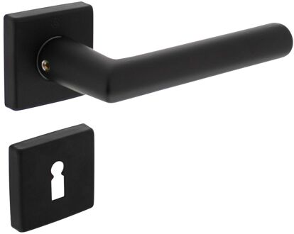 Intersteel Deurkruk Op Rozet Broome - Aluminium - Zwart Mat - Sleutelgat - Vierkant Rozet - 50x50x10 Mm
