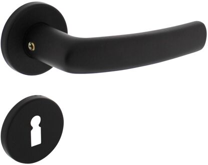 Intersteel Deurkruk Op Rozet Denham - Aluminium - Zwart Mat - Sleutelgat - Diam. 50x7 Mm