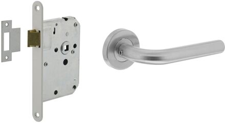 Intersteel Insteekslot Deurslot Voor Binnendeur Basic - Wit Geborsteld Rvs - 50mm