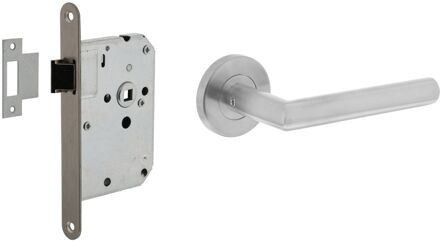 Intersteel Insteekslot Slot Voor Binnendeur Hoek 90 Graden - Geborsteld Rvs - 50mm