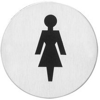 Intersteel pictogram - RVS - rond zelfklevend toilet dames - 0035.460081