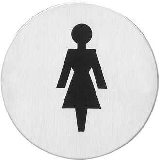 Intersteel pictogram - RVS - rond zelfklevend toilet dames - 0035.460081