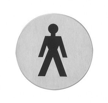 Intersteel pictogram - RVS - rond zelfklevend toilet heren - 0035.460080