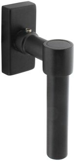 Intersteel Raamkruk L-vorm recht op rechthoekige rozet zwart