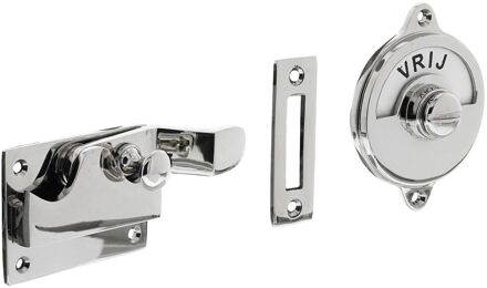 Intersteel WC-overslag met bocht vrij|bezet chroom Zilver