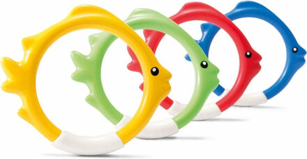 Intex Duikringen zwembad speelgoed - set van 4x - verschillende kleuren - kunststof Multi