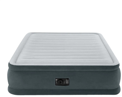 INTEX Fibertech Comfortplush inflatable mattress with pump 152x203x46cm double air bed with carrying case camping Gray Color
