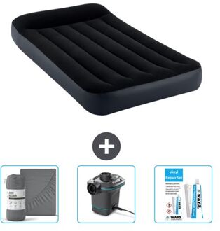 Intex Luchtbed - 1-persoons - 99 X 191 X 25 Cm - Donkerblauw - Inclusief Accessoires Cb12
