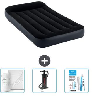 Intex Luchtbed - 1-persoons - 99 X 191 X 25 Cm - Donkerblauw - Inclusief Accessoires Cb3