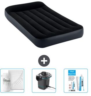 Intex Luchtbed - 1-persoons - 99 X 191 X 25 Cm - Donkerblauw - Inclusief Accessoires Cb4