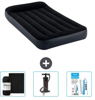 Intex Luchtbed - 1-persoons - 99 X 191 X 25 Cm - Donkerblauw - Inclusief Accessoires Cb7