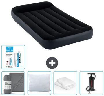 Intex Luchtbed - 1-persoons - 99 X 191 X 25 Cm - Donkerblauw - Inclusief Accessoires Cb9