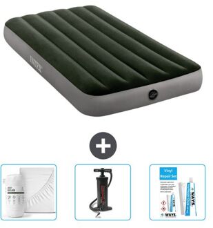 Intex Luchtbed - 1-persoons - 99 X 191 X 25 Cm - Groen - Inclusief Accessoires Cb3