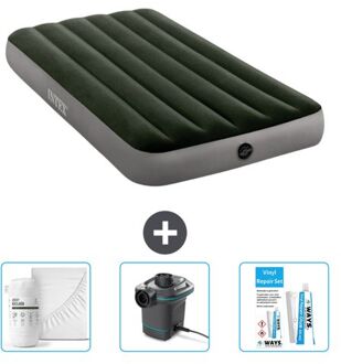 Intex Luchtbed - 1-persoons - 99 X 191 X 25 Cm - Groen - Inclusief Accessoires Cb4