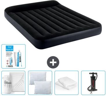 Intex Luchtbed - 2-persoons - 152 X 203 X 25 Cm - Donkerblauw - Inclusief Accessoires Cb1