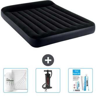 Intex Luchtbed - 2-persoons - 152 X 203 X 25 Cm - Donkerblauw - Inclusief Accessoires Cb3