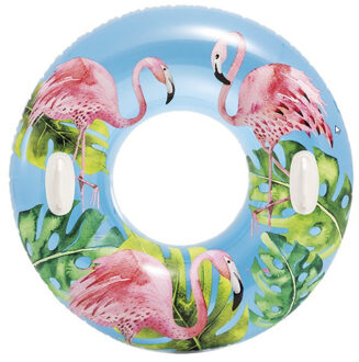 Intex Opblaasbare flamingos zwemband/zwemring 97 cm Blauw