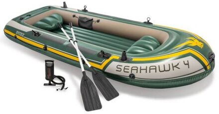 Intex opblaasboot Seahawk 4 set 4-persoons 6-delig Groen