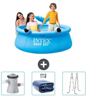 Intex Rond Opblaasbaar Easy Set Zwembad - 183 X 51 Cm - Blauw - Walvis - Inclusief Accessoire Cb83