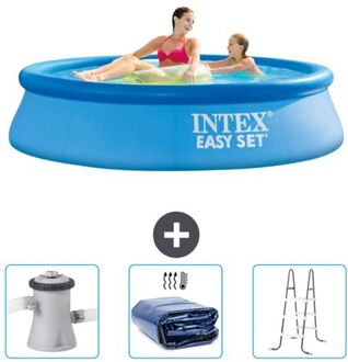 Intex Rond Opblaasbaar Easy Set Zwembad - 244 X 61 Cm - Blauw - Inclusief Accessoire Cb83