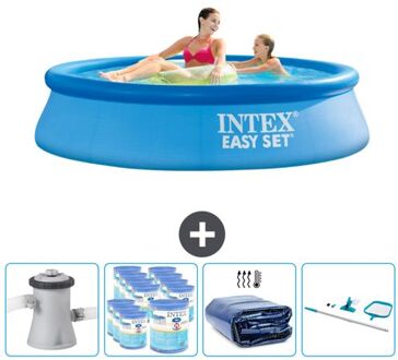 Intex Rond Opblaasbaar Easy Set Zwembad - 244 X 61 Cm - Blauw - Inclusief Accessoires Cb90