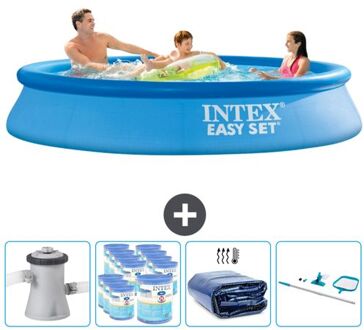 Intex Rond Opblaasbaar Easy Set Zwembad - 305 X 61 Cm - Blauw - Inclusief Accessoires Cb90