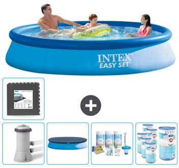 Intex Rond Opblaasbaar Easy Set Zwembad - 366 X 76 Cm - Blauw - Inclusief Accessoires Cb17