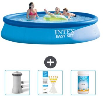 Intex Rond Opblaasbaar Easy Set Zwembad - 396 X 84 Cm - Blauw - Inclusief Accessoire Cb73