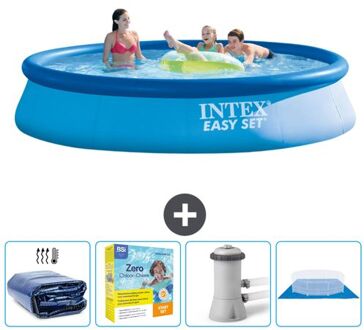 Intex Rond Opblaasbaar Easy Set Zwembad - 396 X 84 Cm - Blauw - Inclusief Accessoire Cb8