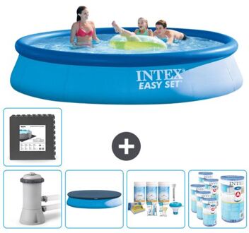 Intex Rond Opblaasbaar Easy Set Zwembad - 396 X 84 Cm - Blauw - Inclusief Accessoires Cb17