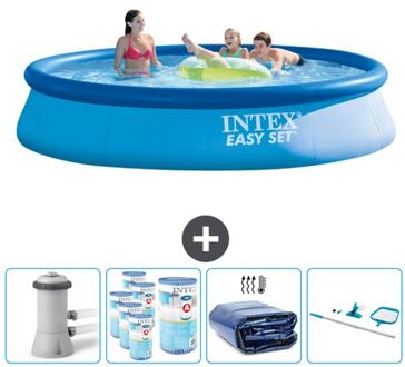 Intex Rond Opblaasbaar Easy Set Zwembad - 396 X 84 Cm - Blauw - Inclusief Accessoires Cb90