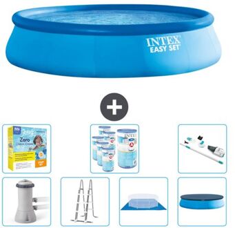 Intex Rond Opblaasbaar Easy Set Zwembad - 457 X 107 Cm - Blauw - Inclusief Accessoires Cb51