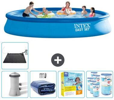 Intex Rond Opblaasbaar Easy Set Zwembad - 457 X 84 Cm - Blauw - Inclusief Accessoires Cb25