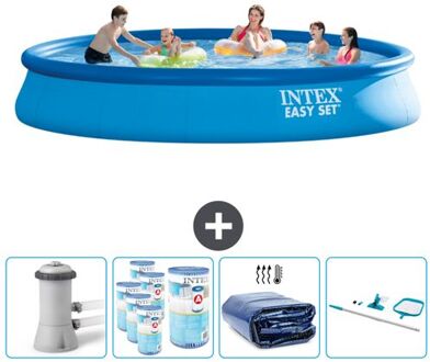 Intex Rond Opblaasbaar Easy Set Zwembad - 457 X 84 Cm - Blauw - Inclusief Accessoires Cb90