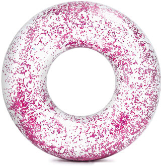 Intex Transparant/roze Intex glitter zwemband 120 cm - Zwembanden