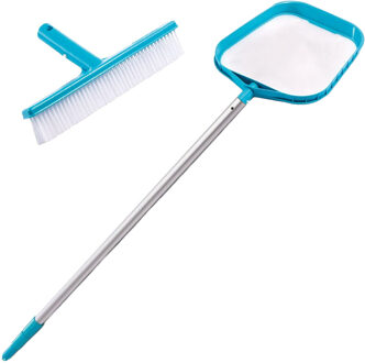 Intex zwembad reinigingsset met telescoopsteel - oppervlaktezeef en borstel - max 239 cm