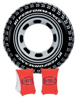 Intex Zwemhulp zwemring en zwembandjes set 6-12 jaar voor kinderen - opblaasspeelgoed Multikleur