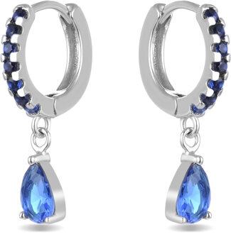Intheon 925 Sterling Zilveren Oorbellen Blauw