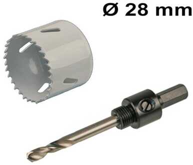 INTOLED Gatenzaag set Ø 28 mm Bi-Metaal + adapter met centreerboor