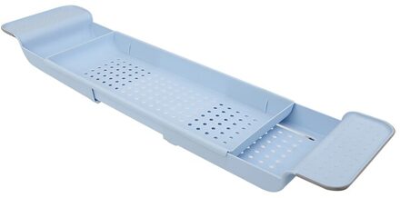 Intrekbare Bad Opbergrek Bad Lade Plank Plastic Schaalbare Afvoer Rack Multifunctionele Handdoek Organizer Plank Badkamer Gereedschap blauw