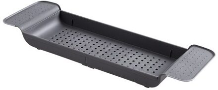 Intrekbare Bad Opbergrek Bad Lade Plank Plastic Schaalbare Afvoer Rack Multifunctionele Handdoek Organizer Plank Badkamer Gereedschap grijs