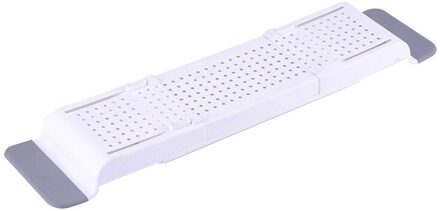 Intrekbare Bad Opbergrek Bad Lade Plank Plastic Schaalbare Afvoer Rack Multifunctionele Handdoek Organizer Plank Badkamer Gereedschap wit