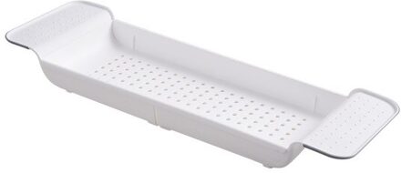 Intrekbare Bad Opbergrek Bad Lade Plank Plastic Schaalbare Afvoer Rack Multifunctionele Handdoek Organizer Plank Badkamer Gereedschap wit