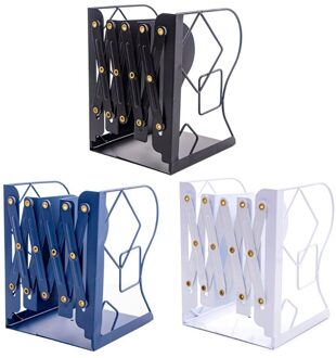 Intrekbare Boek Ondersteuning Stand Telescopische Metalen Boekensteunen Plank Boekenrek Organizer Home School Kantoorbenodigdheden Marineblauw