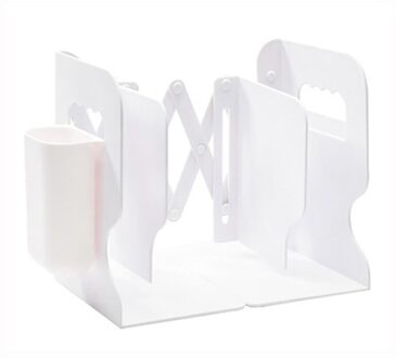 Intrekbare Boekensteunen Voor Planken Boek Ondersteuning Stand Verstelbare Boekenplank Met Pen Holder Desk Organizer Office Accessoires wit